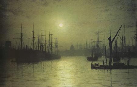 Atkinson Grimshaw rNightfall down the Thames (nn03) oil painting picture